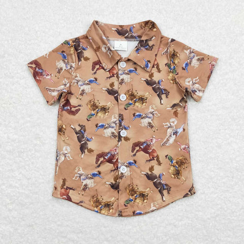 BT0525 boy clothes cowboy summer top horse western clothes