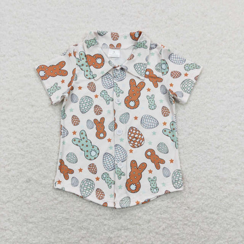 BT0529 baby boy clothes easter egg bunny boy summer top