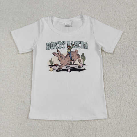 BT0559 baby clothes howdy easter toddler boy easter summer shirt