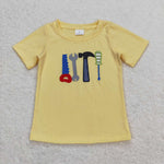 BT0575 baby boy clothes toolbox embroidery boy summer top