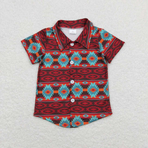 BT0582  baby boy clothes aztec boy summer tshirt
