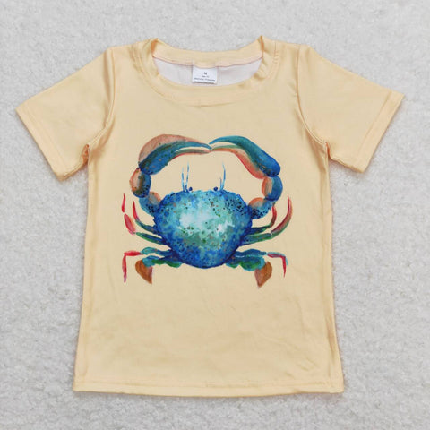 BT0612  baby boy clothes crab mallard boy summer tshirt