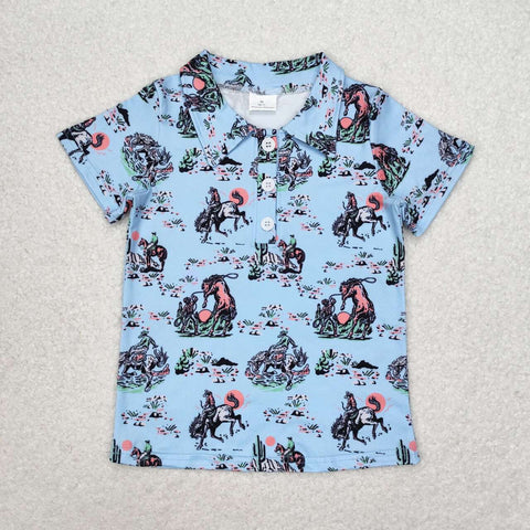 BT0661   baby boy clothes cowboy boy summer tshirt