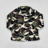 BT0737  toddler boy clothes green camouflage boy winter top