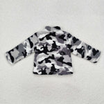 BT0744  toddler boy clothes black camouflage boy winter top