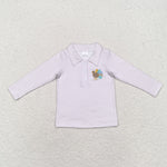 BT0807  toddler boy clothes embroidery turkey boy winter top t-shirt