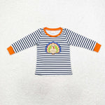 BT0818 toddler  boy clothes embroidery turkey boy thanksgiving winter top shirt