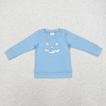 BT0832   toddler boy clothes embroidery smile boy winter top t-shirt