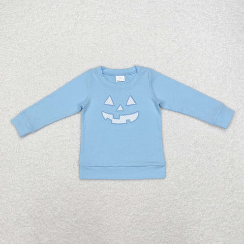 BT0832   toddler boy clothes embroidery smile boy winter top t-shirt