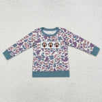 BT0863   toddler  boy clothes embroidery camo turkey boy   winter top shirt