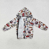 BT0889  toddler boy clothes cartoon car boy winter top coat