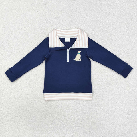 BT0893 toddler boy clothes embroidery dog boy winter  top shirt