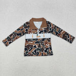 BT0903  toddler boy clothes embroidery mallard camo boy winter top pullover