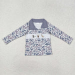 BT0904 toddler boy clothes embroidery mallard camo boy winter top pullover