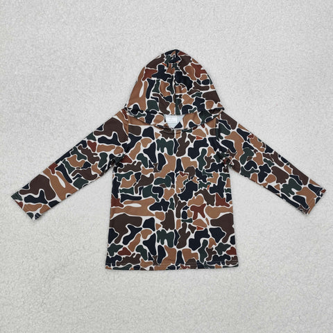 BT0921   toddler boy clothes camouflage boy winter hoodie top shirt