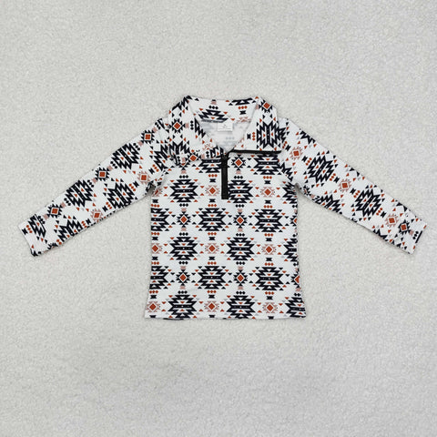 BT0937   toddler boy clothes aztec boy winter  zipper top