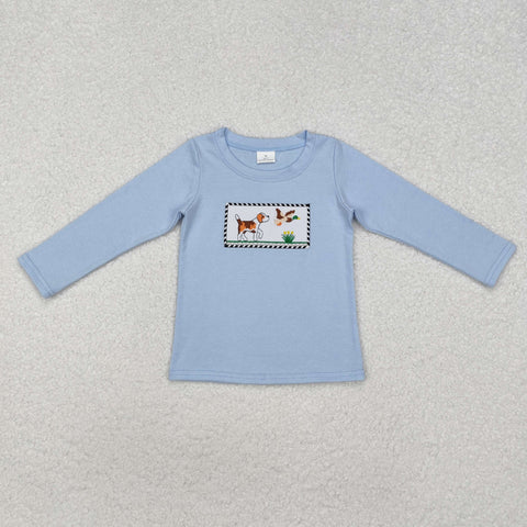 BT1007  toddler boy clothes embroidery hunting boy winter top shirt