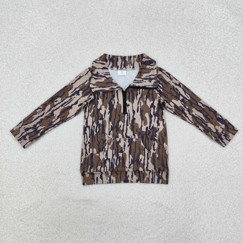 BT1035  toddler boy clothes camouflage boy winter  zipper top