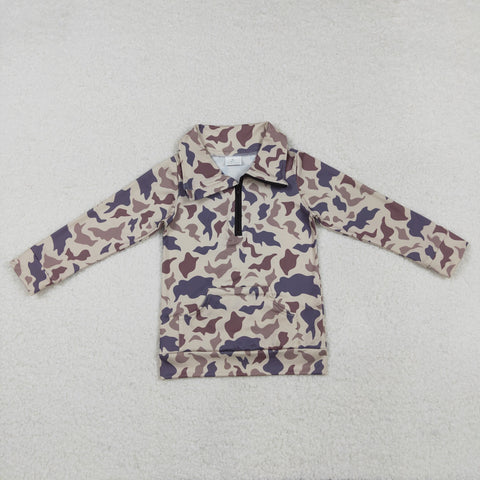 BT1037   toddler boy clothes camouflage boy winter zipper top