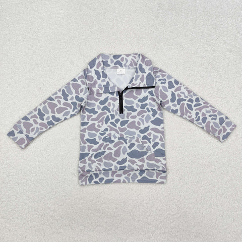 BT1041  toddler boy clothes camouflage boy winter  zipper top