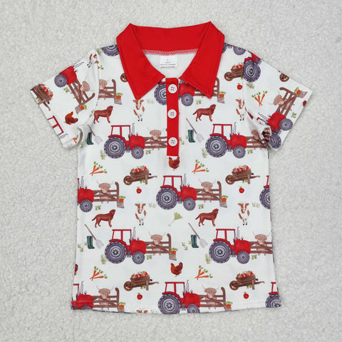 BT1043  toddler boy clothes farm life boy  summer top shirt