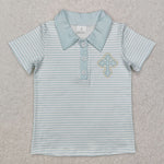 BT1045  toddler boy clothes cross boy easter summer top shirt