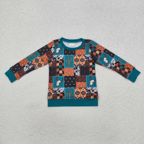 BT1060   toddler boy clothes cowboy boy winter top shirt