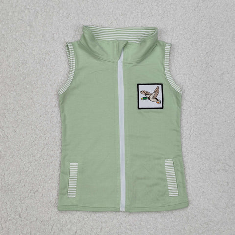 BT1071   toddler boy clothes embroidery mallard boy winter vest top