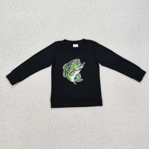 BT1073  toddler boy clothes vinyl fish boy winter top shirt