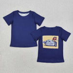 BT1083   toddler boy clothes navy blue mallard boy summer top shirt