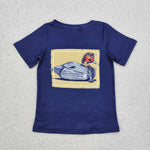 BT1083   toddler boy clothes navy blue mallard boy summer top shirt