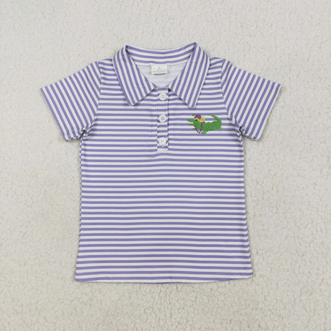 BT1092  toddler boy clothes alligator boy mardi gras summer top shirt