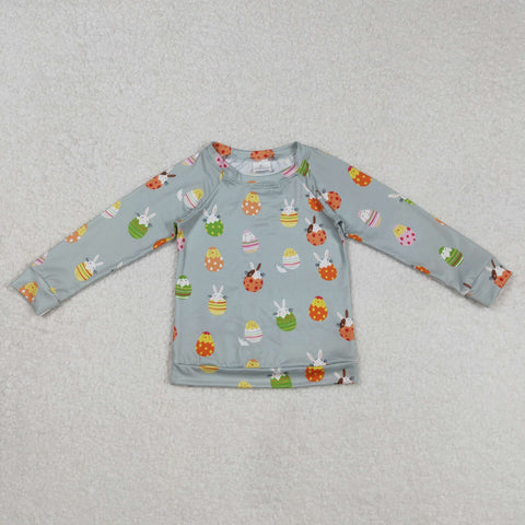 BT1137  toddler boy clothes rabbit egg boy easter winter top shirt