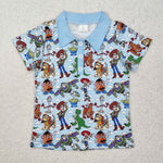 BT1158  toddler boy clothes cartoon toy boy summer top shirt