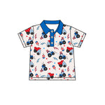 BT1163 pre-order  toddler boy clothes truck boys 4th of July Patriotic summer top shirt-2025.1.30