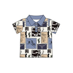 BT1169 pre-order  toddler boy clothes cowboy boys summer top shirt-2025.2.10