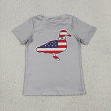 BT1199   toddler boy clothes mallard boy 4th of July patriotic summer top shirt