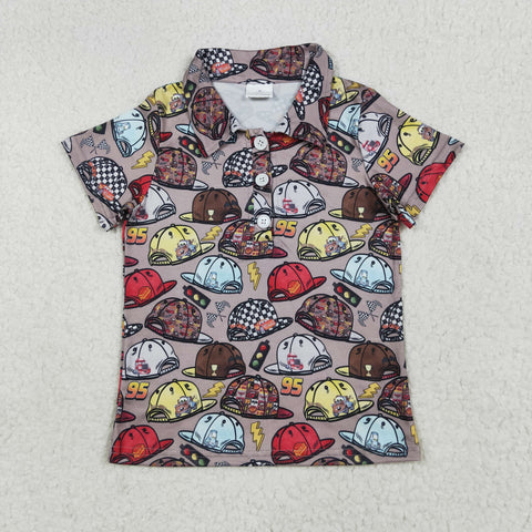 BT1228    toddler boy clothes cartoon car boy summer top shirt