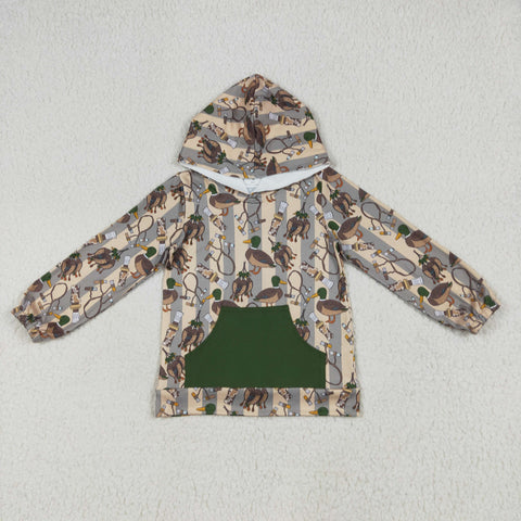 BT1267   toddler boy clothes mallard boy  winter hoodie top