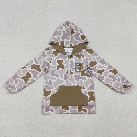 BT1302    toddler boy clothes embroidery hound camo boys winter top hoodie