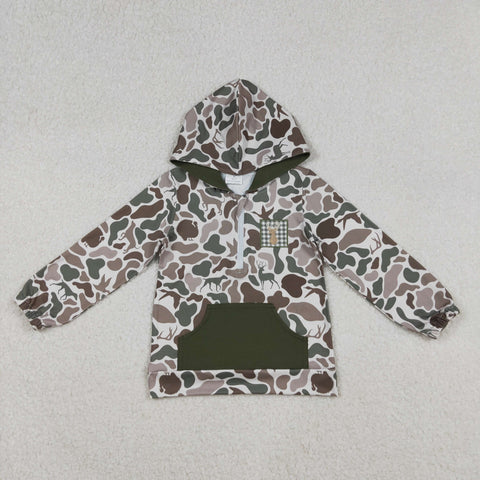 BT1304    toddler boy clothes embroidery camo boys winter top hoodie