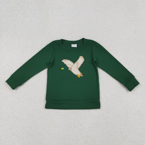 BT1334    toddler boy clothes embroidery mallard boys winter top