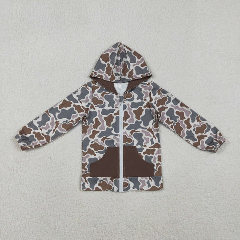 BT1376   toddler boy clothes camo boy winter hoodie top