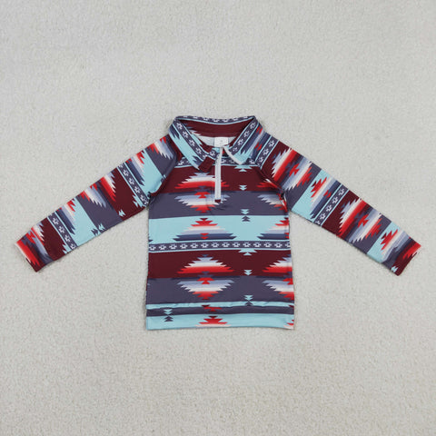 BT1467   toddler boy clothes aztec boy winter top shirt