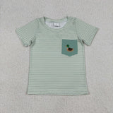 RTS kids matching clothing embroidery mallard print clothing baby boy summer clothing-2025.12.26