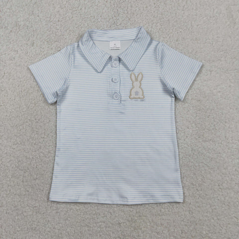 BT1708 toddler boy clothes embroidery bunny print boy easter summer top shirt