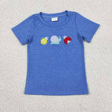 RTS Matching kids clothing embroidery snails print clothing baby summer clothing-2026.5.1
