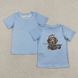 BT1761  toddler boy clothes hunting print boy summer top shirt