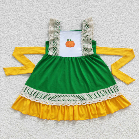 Clearance Girl Pumpkin Lace Dress