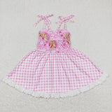 GSD0526   baby girl clothes pink girl summer dress